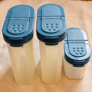 Tupperware Blue and White Spice Set